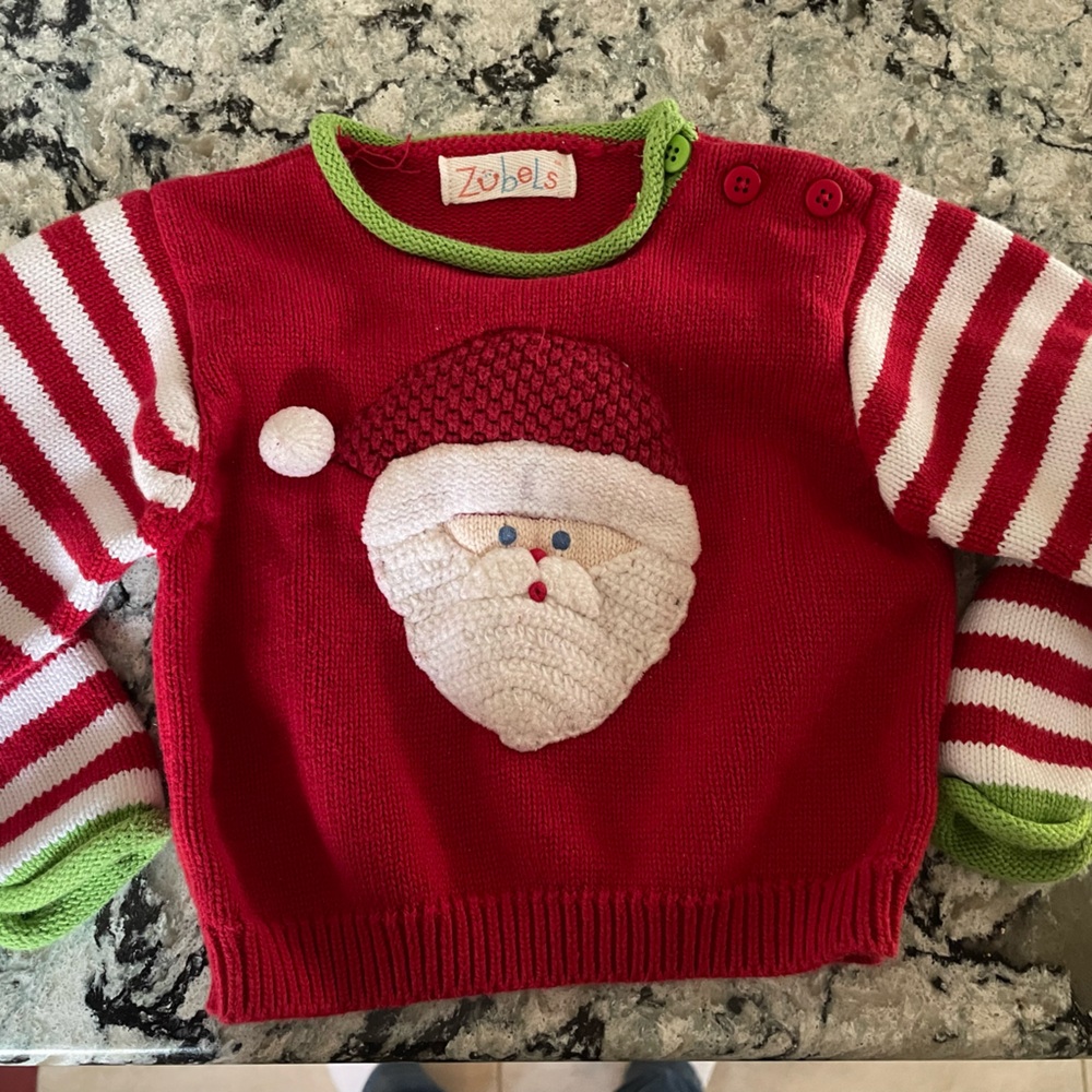 Petit Ami Zubels Santa Knit Sweater - 12M